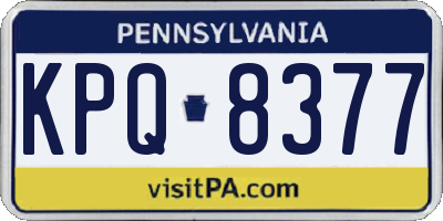 PA license plate KPQ8377