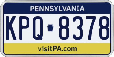 PA license plate KPQ8378