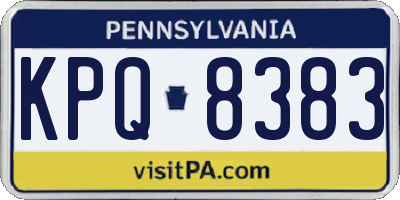 PA license plate KPQ8383