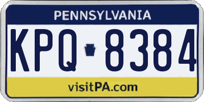 PA license plate KPQ8384