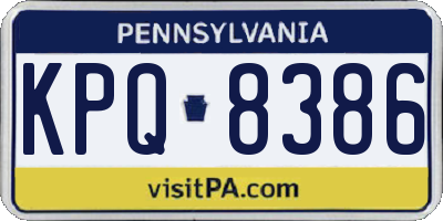 PA license plate KPQ8386
