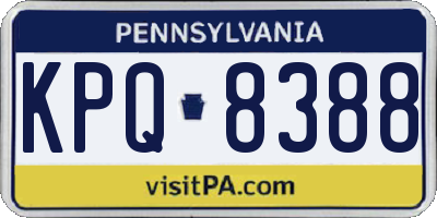 PA license plate KPQ8388