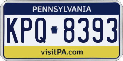 PA license plate KPQ8393