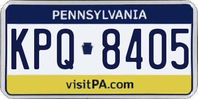 PA license plate KPQ8405