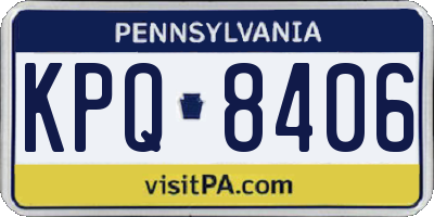 PA license plate KPQ8406