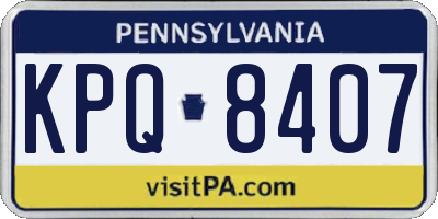 PA license plate KPQ8407