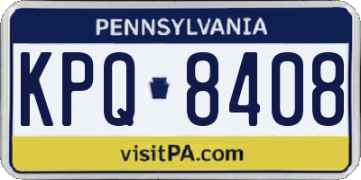 PA license plate KPQ8408