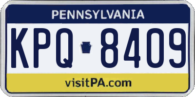 PA license plate KPQ8409
