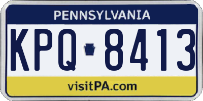 PA license plate KPQ8413