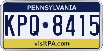 PA license plate KPQ8415