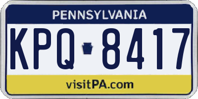 PA license plate KPQ8417