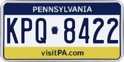 PA license plate KPQ8422