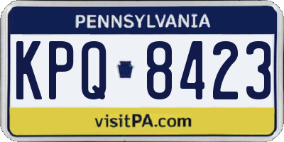 PA license plate KPQ8423