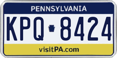 PA license plate KPQ8424