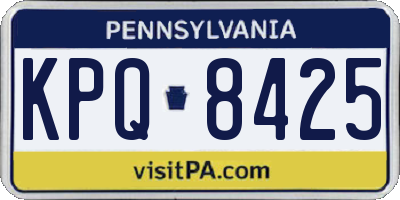 PA license plate KPQ8425