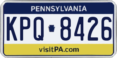 PA license plate KPQ8426