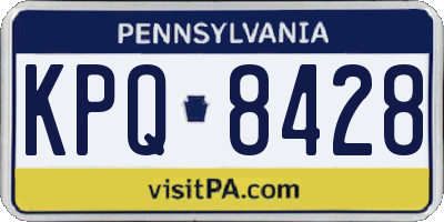PA license plate KPQ8428