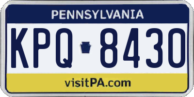 PA license plate KPQ8430