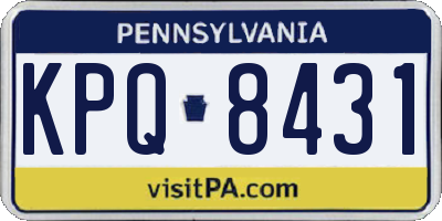 PA license plate KPQ8431