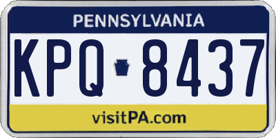 PA license plate KPQ8437