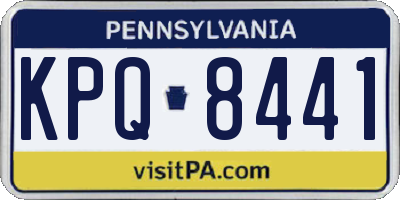 PA license plate KPQ8441
