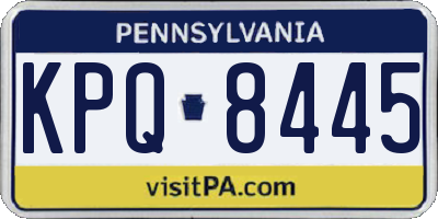 PA license plate KPQ8445