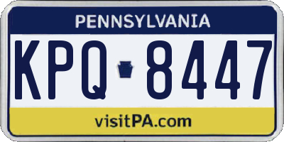 PA license plate KPQ8447