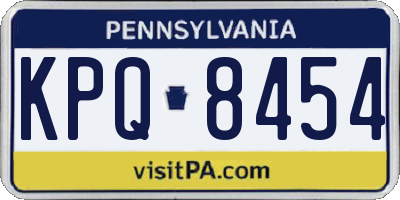 PA license plate KPQ8454