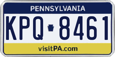 PA license plate KPQ8461
