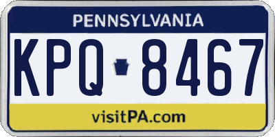 PA license plate KPQ8467