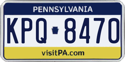 PA license plate KPQ8470