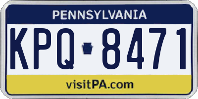 PA license plate KPQ8471