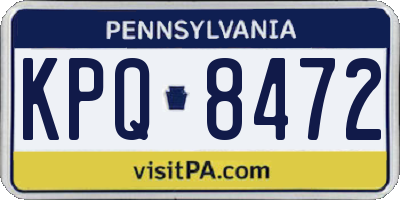 PA license plate KPQ8472