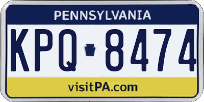 PA license plate KPQ8474