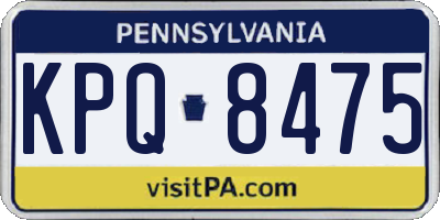 PA license plate KPQ8475