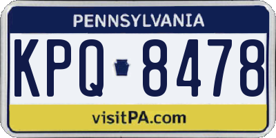 PA license plate KPQ8478