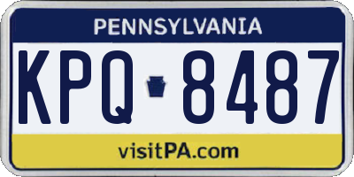 PA license plate KPQ8487