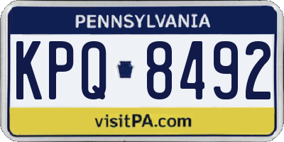 PA license plate KPQ8492