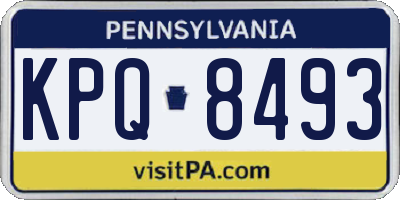 PA license plate KPQ8493