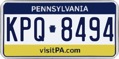 PA license plate KPQ8494