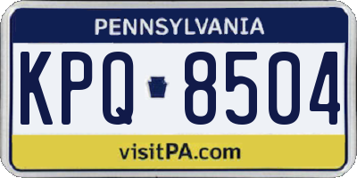 PA license plate KPQ8504