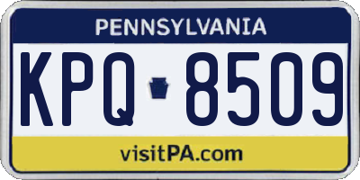 PA license plate KPQ8509