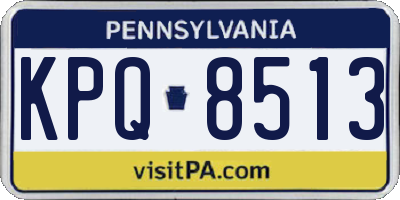 PA license plate KPQ8513