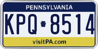 PA license plate KPQ8514