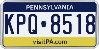 PA license plate KPQ8518