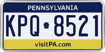 PA license plate KPQ8521