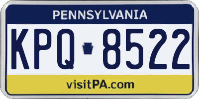 PA license plate KPQ8522