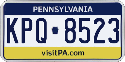 PA license plate KPQ8523