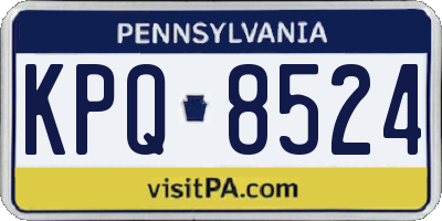 PA license plate KPQ8524