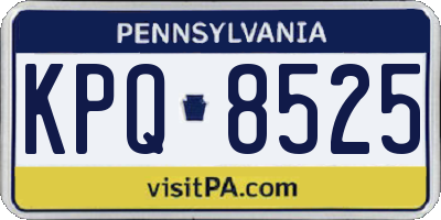 PA license plate KPQ8525